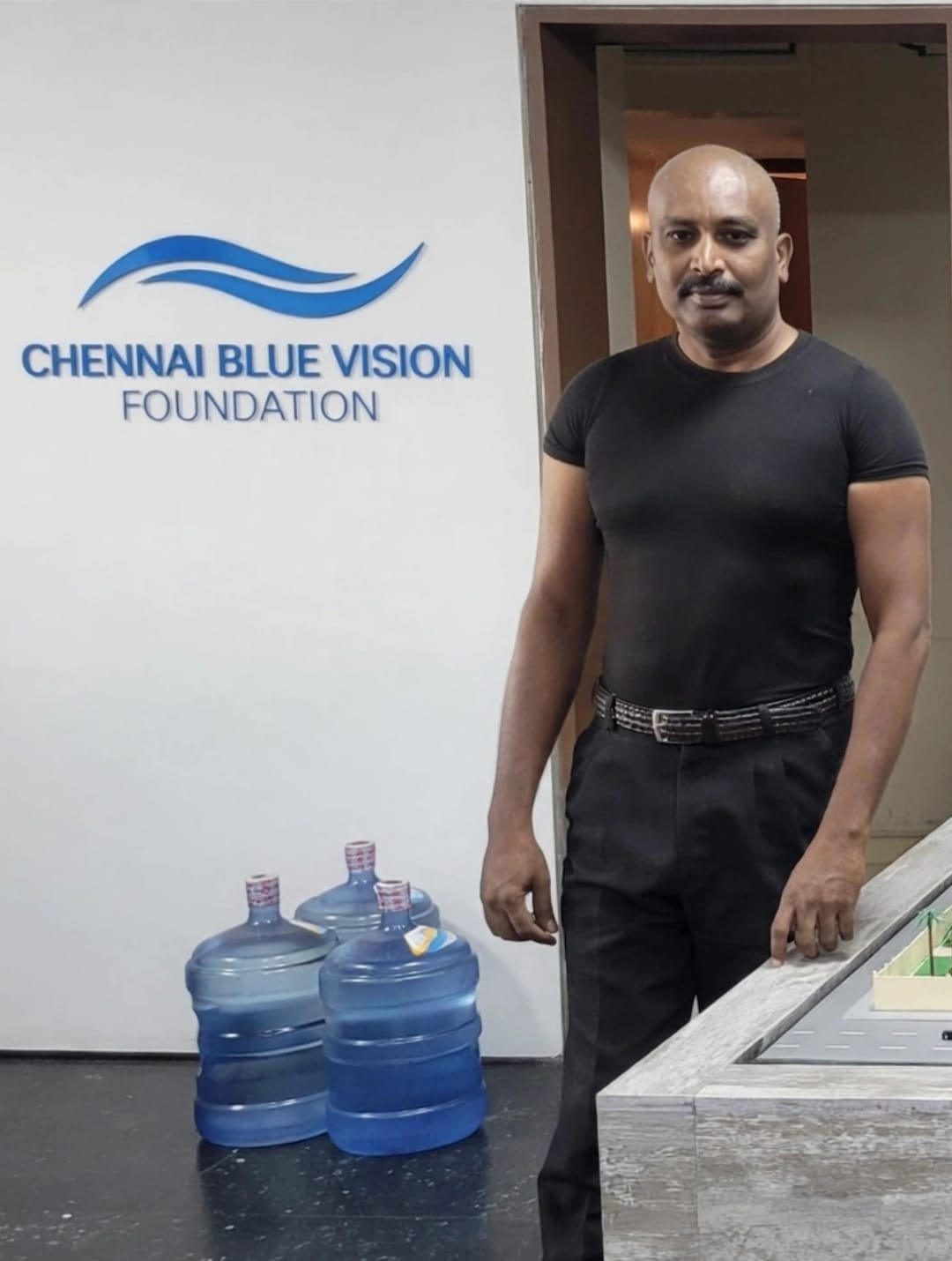 At the Chennai Blue Vision Foundation office