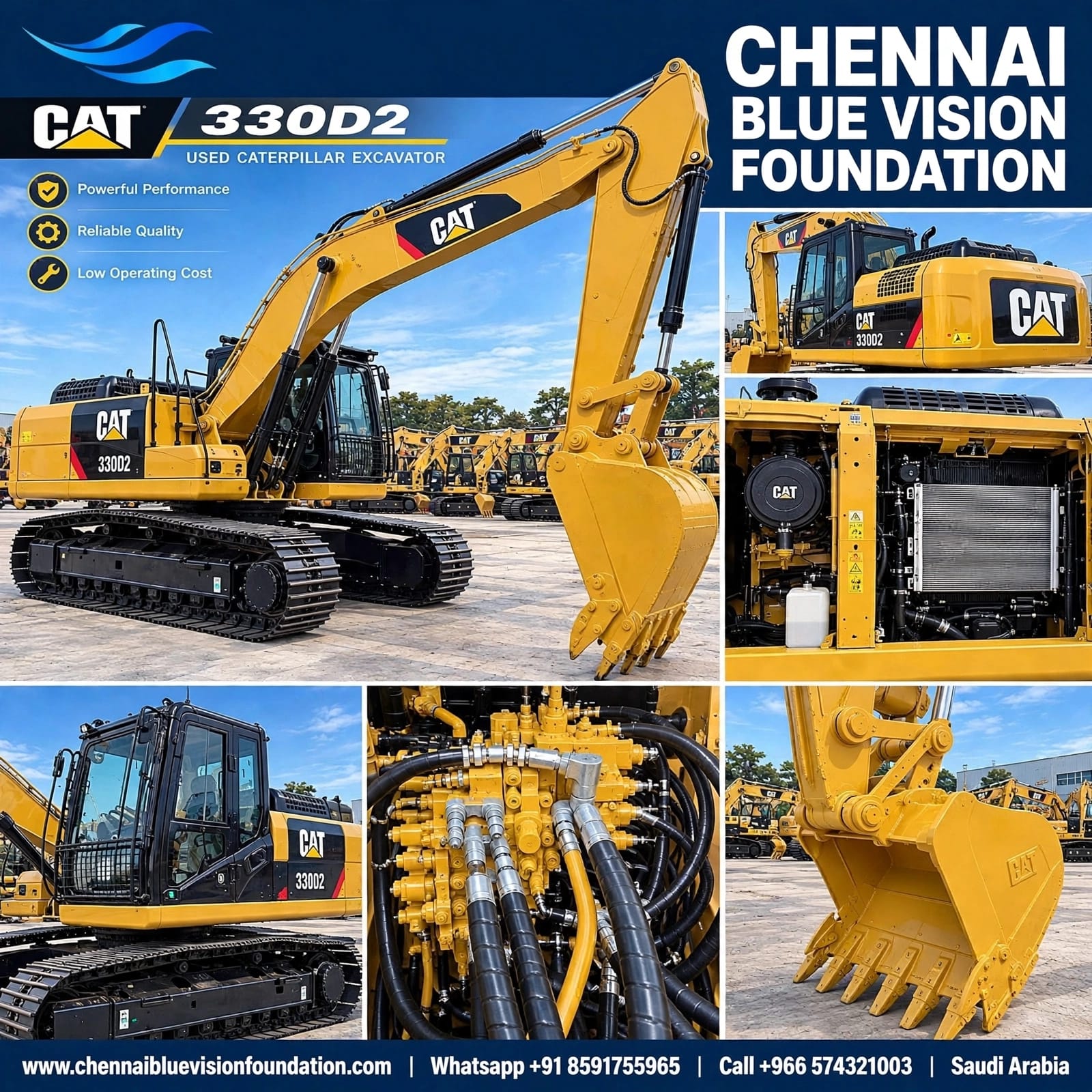 CAT 330D2 excavator for restoration work